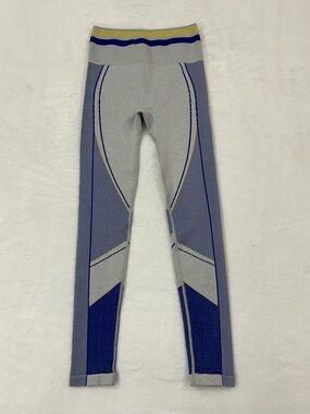 Fabletics Gray & Blue High Waisted Seamless Panel Leggings Yoga Pants Women’s XS